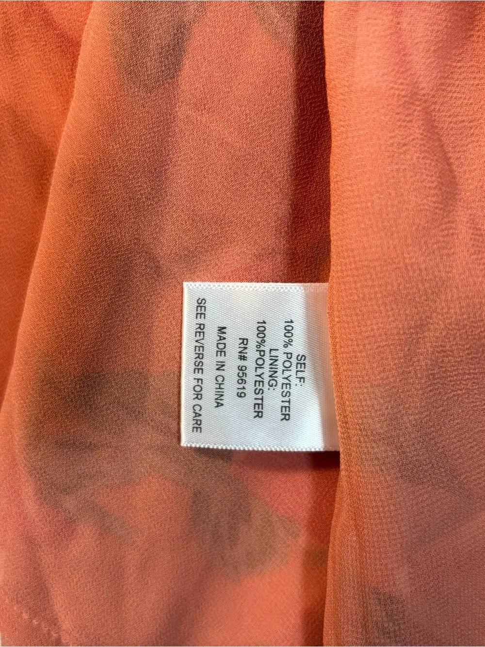 Fever Women’s XL Floral Kimono Open Cardigan in Peach with Pink & Red Blooms